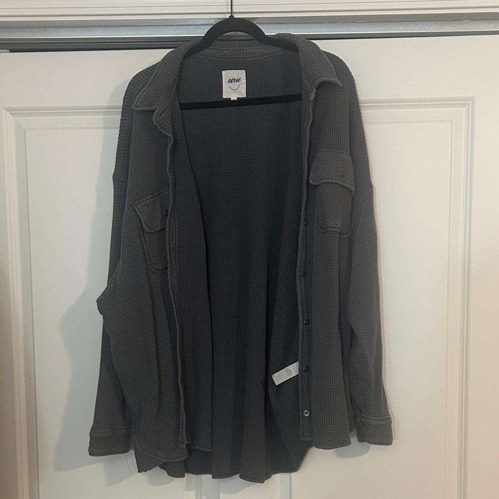 Aerie Grey Button-Up Shirt